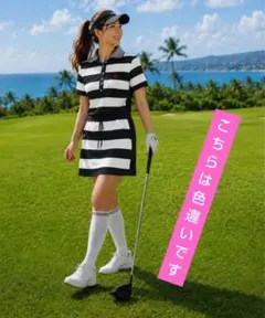 美品　FILA　GOLF フィラゴルフ 半袖ワンピース　ボーダー　ゴルフ — image 1